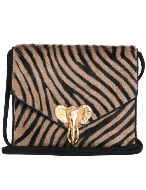 Sac pochette DOMINIQUE AURIANTIS bijou éléphant doré