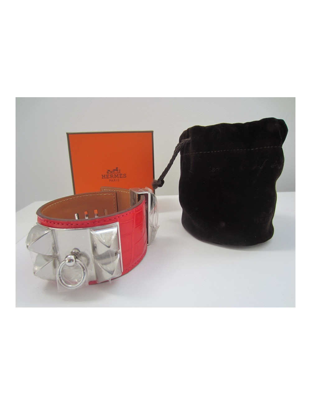 Bracelet CDC alligator gÃ©ranium HERMES