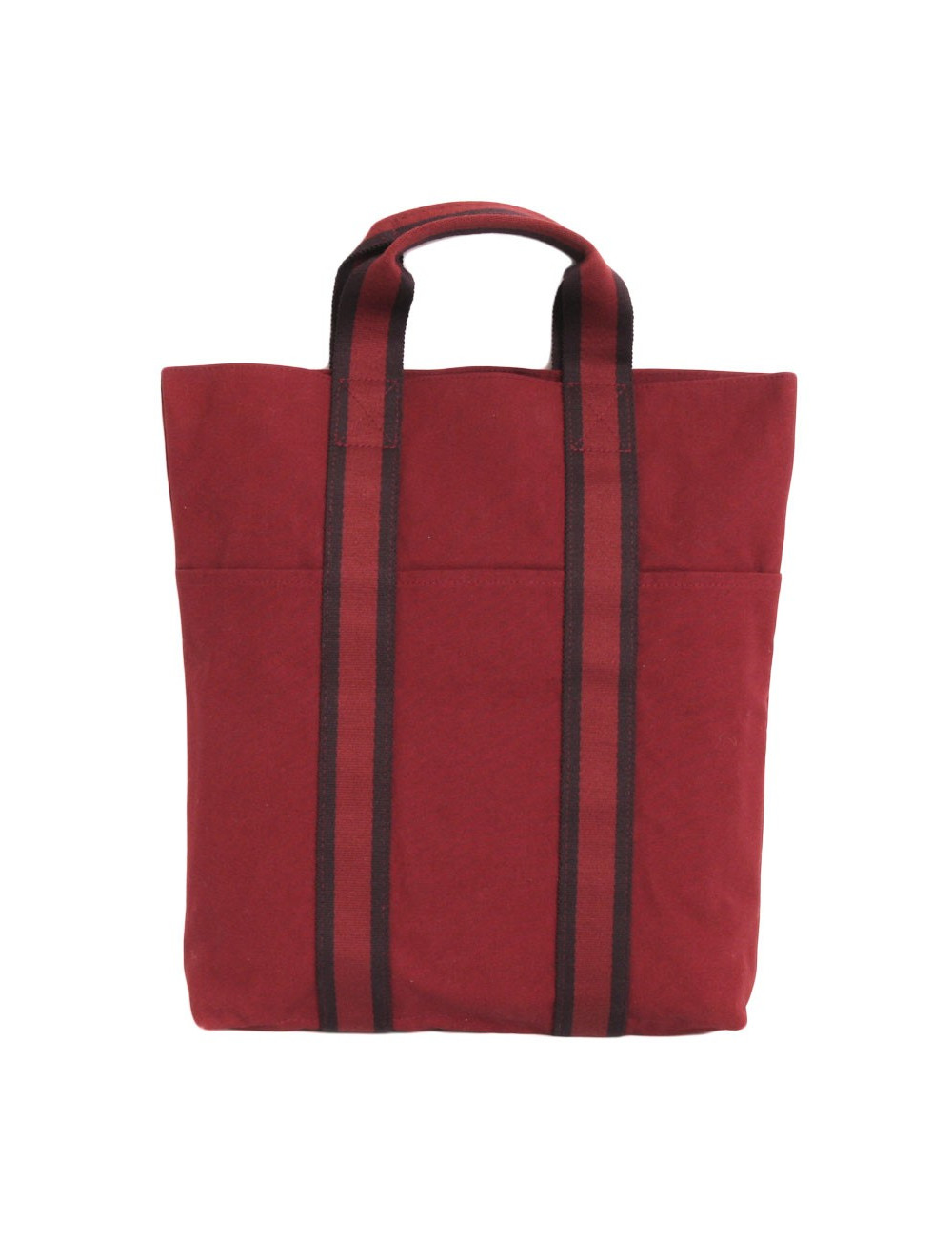 Sac cabas HERMES en toile rouge H