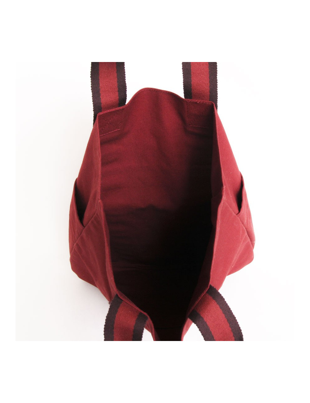 Sac cabas HERMES en toile rouge H