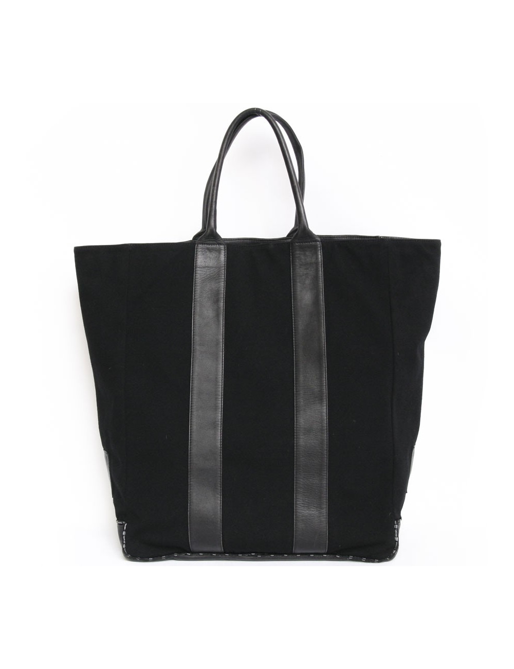 CHANEL tote bag in black jersey and leather