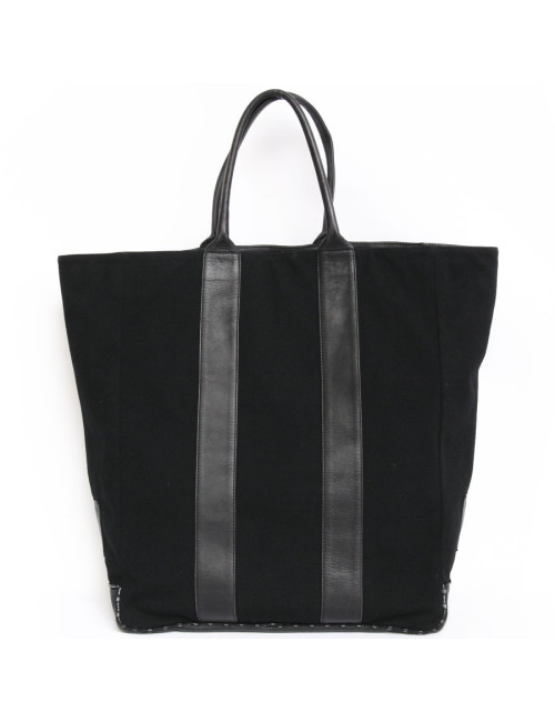 CHANEL tote bag in black jersey and leather