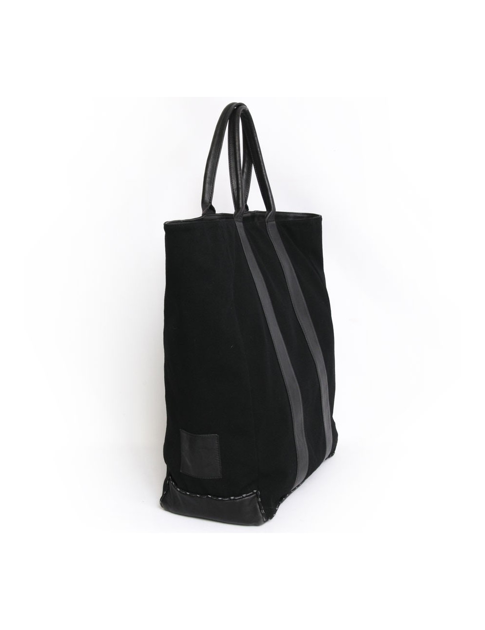 CHANEL tote bag in black jersey and leather