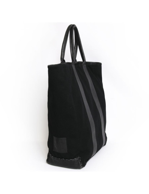 CHANEL tote bag in black jersey and leather