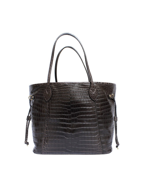 LOUIS VUITTON 'Neverfull' bag in soft tobacco alligator leather