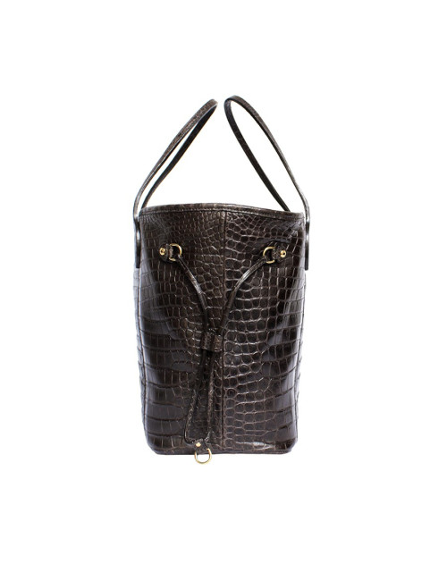 LOUIS VUITTON 'Neverfull' bag in soft tobacco alligator leather