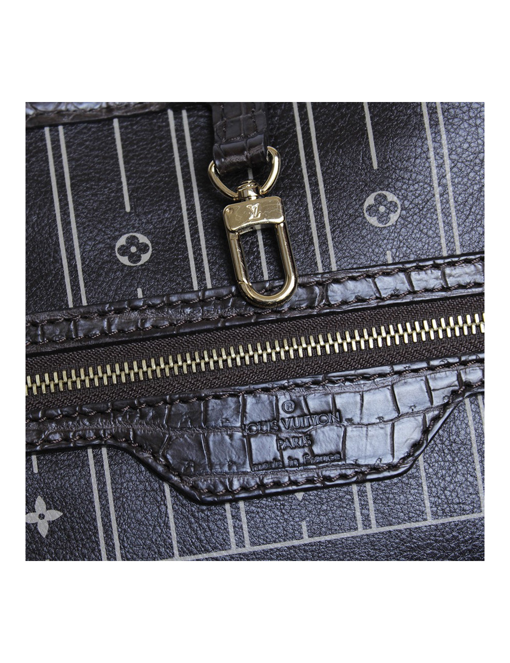LOUIS VUITTON 'Neverfull' bag in soft tobacco alligator leather