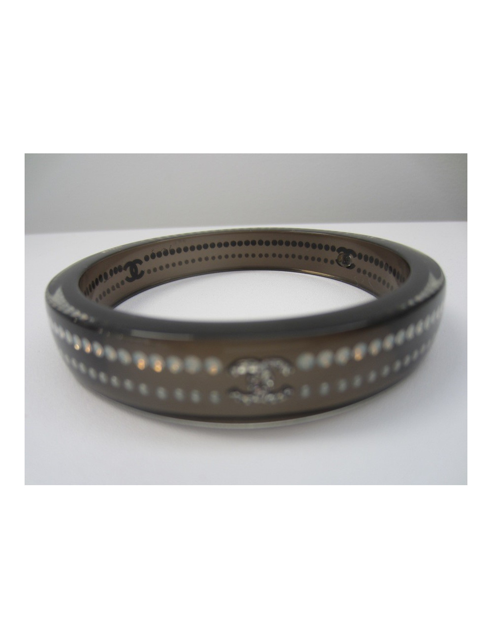 Black bracelet & rhinestone CHANEL