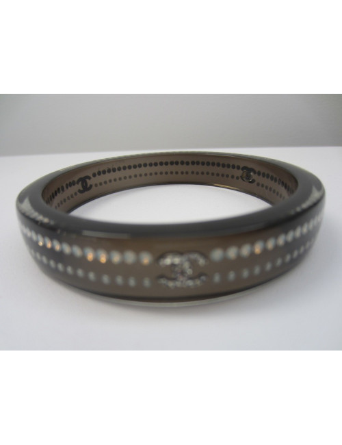 Bracelet noir & strass CHANEL