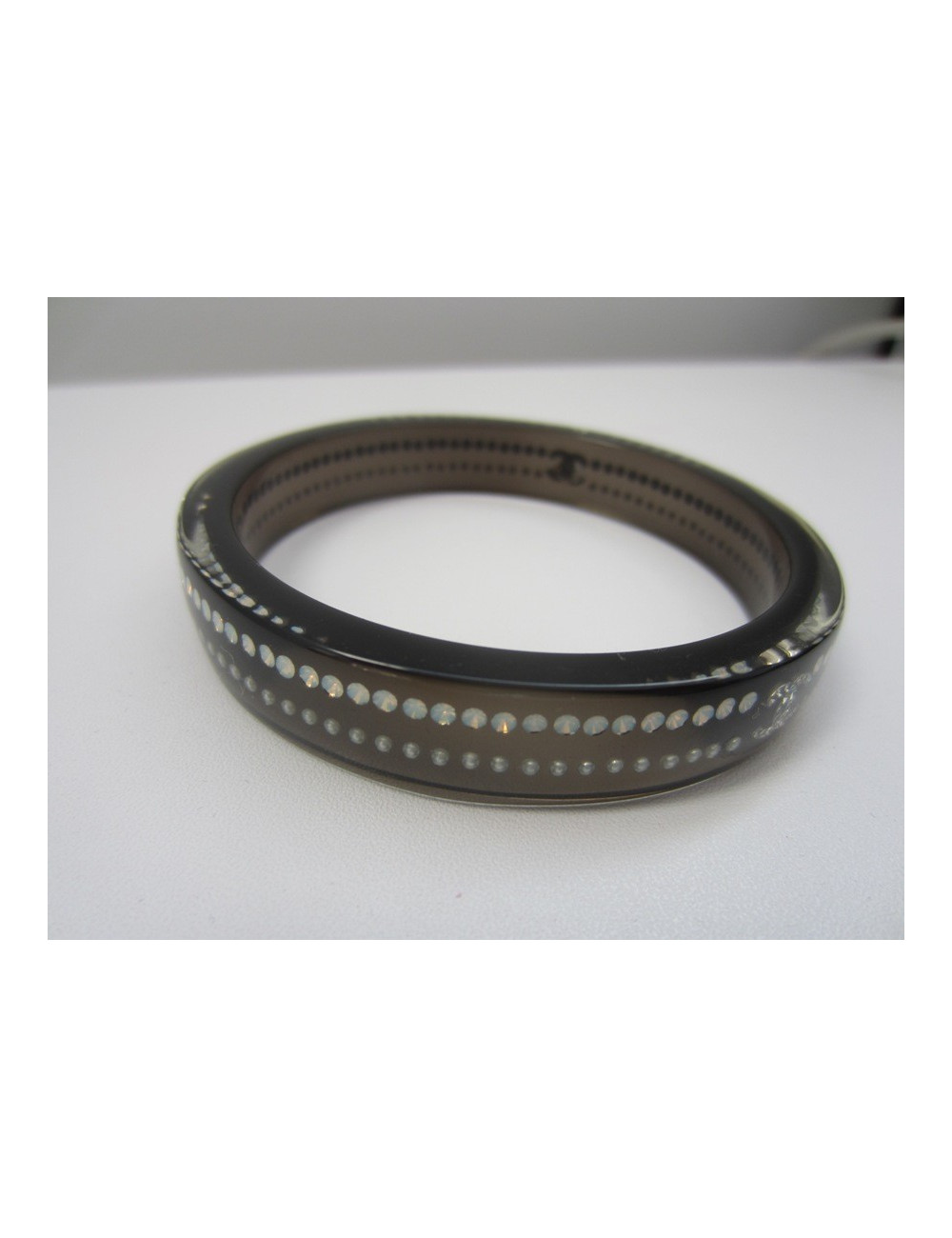 Black bracelet & rhinestone CHANEL