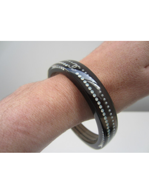Bracelet noir & strass CHANEL