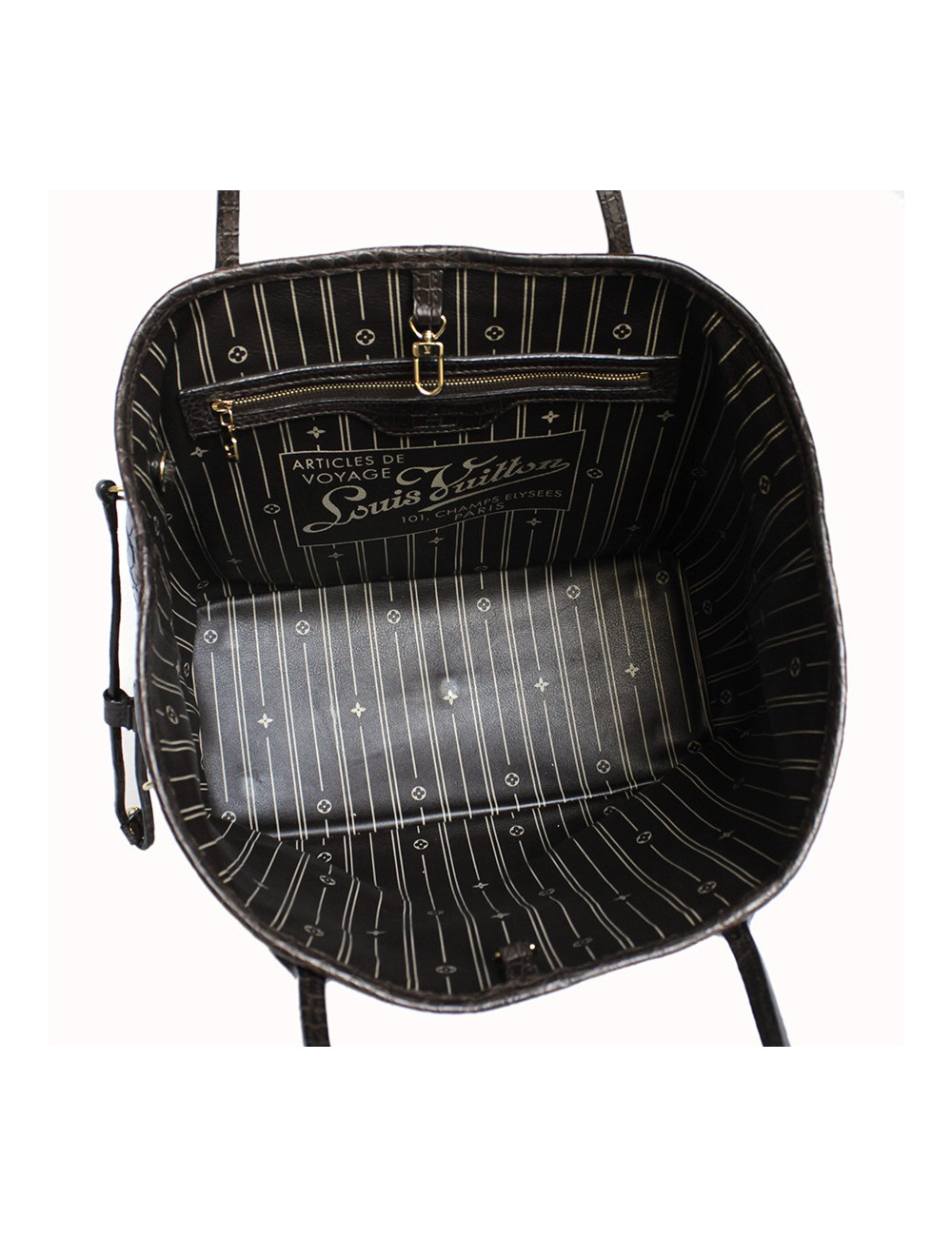 Sac "Neverfull" LOUIS VUITTON  matière alligator Sac "Neverfull" LOUIS VUITTON  alligator tabac mat souplr tabac mat souple