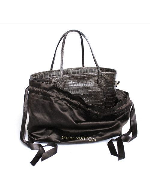 Sac "Neverfull" LOUIS VUITTON  matière alligator Sac "Neverfull" LOUIS VUITTON  alligator tabac mat souplr tabac mat souple