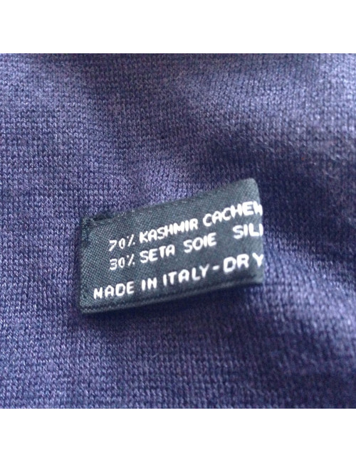 Blue CHANEL scarf dark cashmere, silk and Swarovski rhinestones