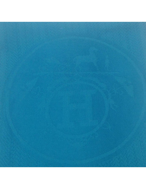 Etole HERMES bleue en jacquard de cachemire et soie 