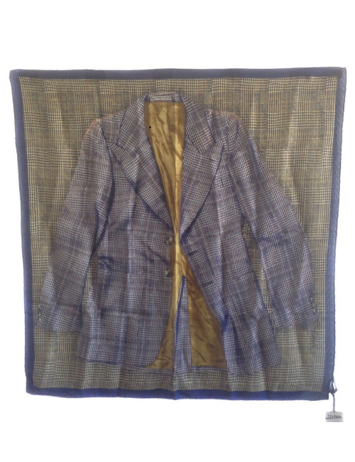 JEAN PAUL GAULTIER Prince of Wales ground in tones of blue scarf
