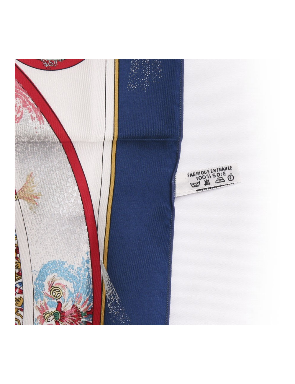 Foulard "Gavroche" HERMES  "Feux d'artifice" en soie 