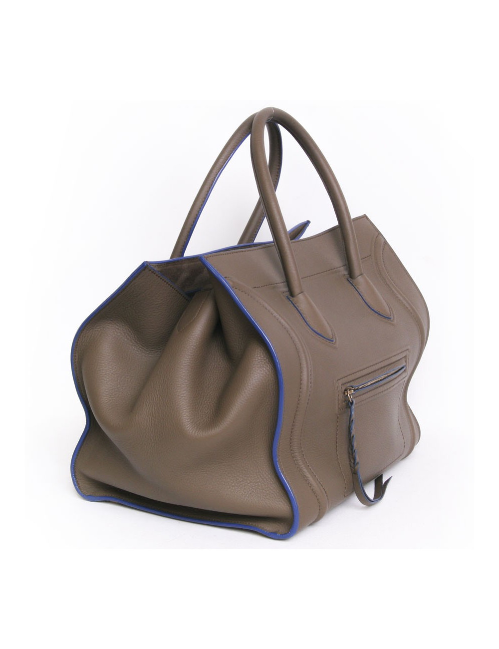 Bag "phantom square" CELINE leather oakum and blue borders