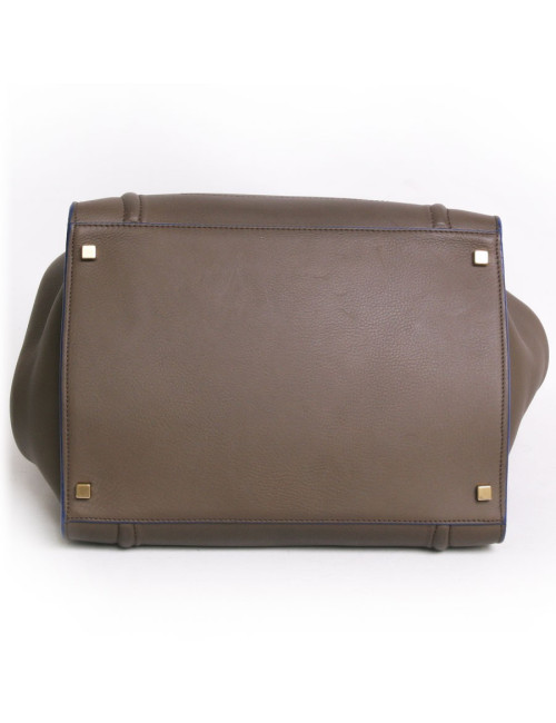 Bag "phantom square" CELINE leather oakum and blue borders