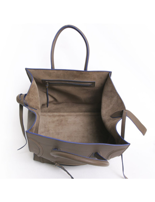Bag "phantom square" CELINE leather oakum and blue borders