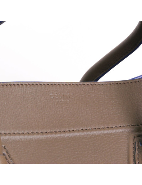 Bag "phantom square" CELINE leather oakum and blue borders