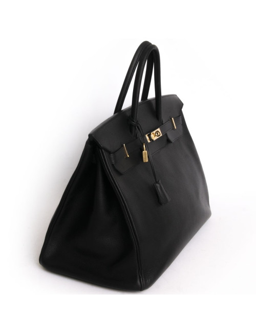 Birkin 40 HERMES black calf epsom leather