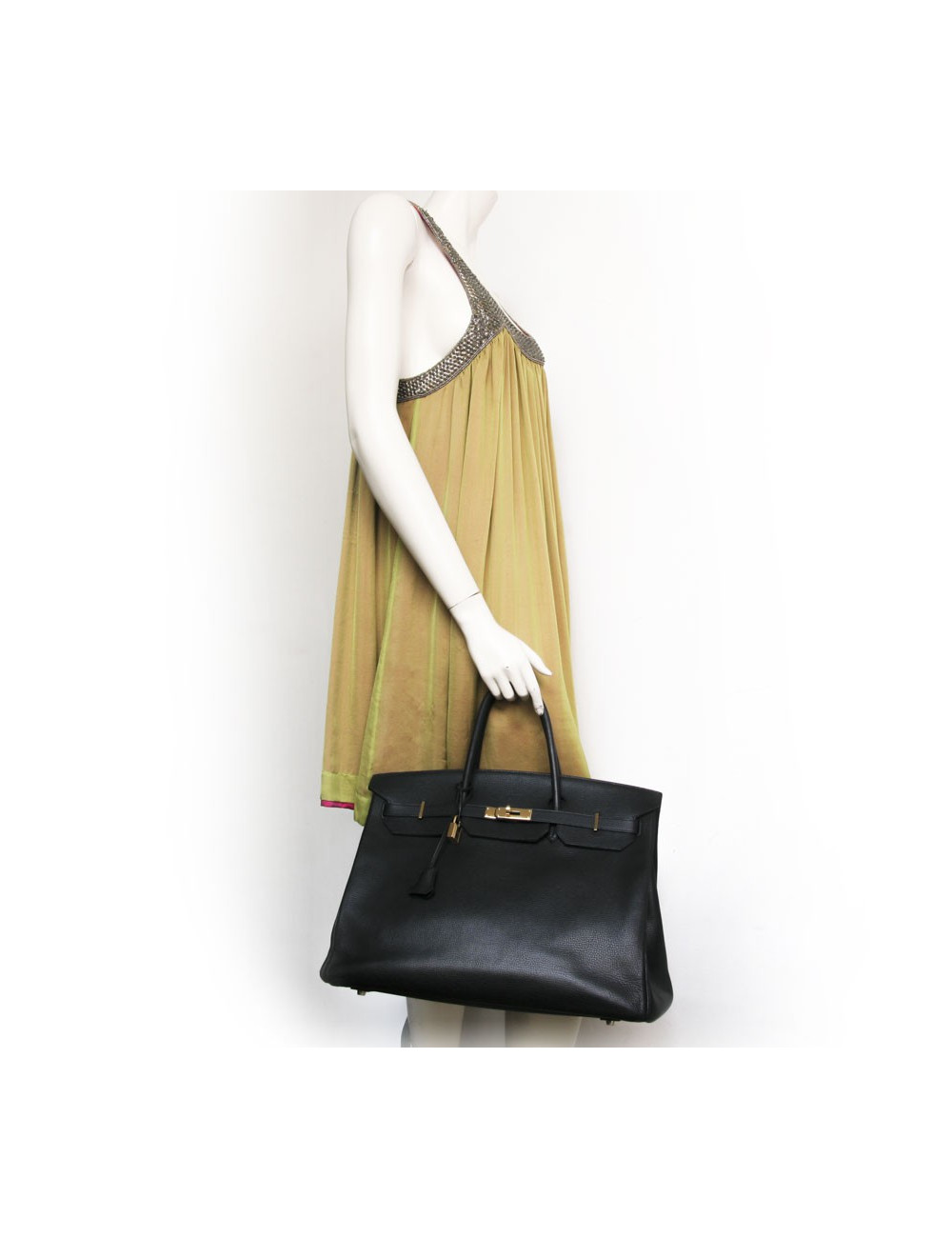 Birkin 40 HERMES black calf epsom leather