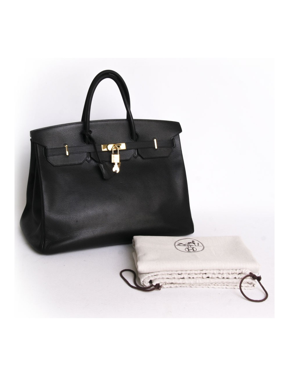 Birkin 40 HERMES black calf epsom leather