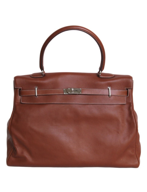 Sac Kelly Relax HERMES cuir lisse silkim fauve