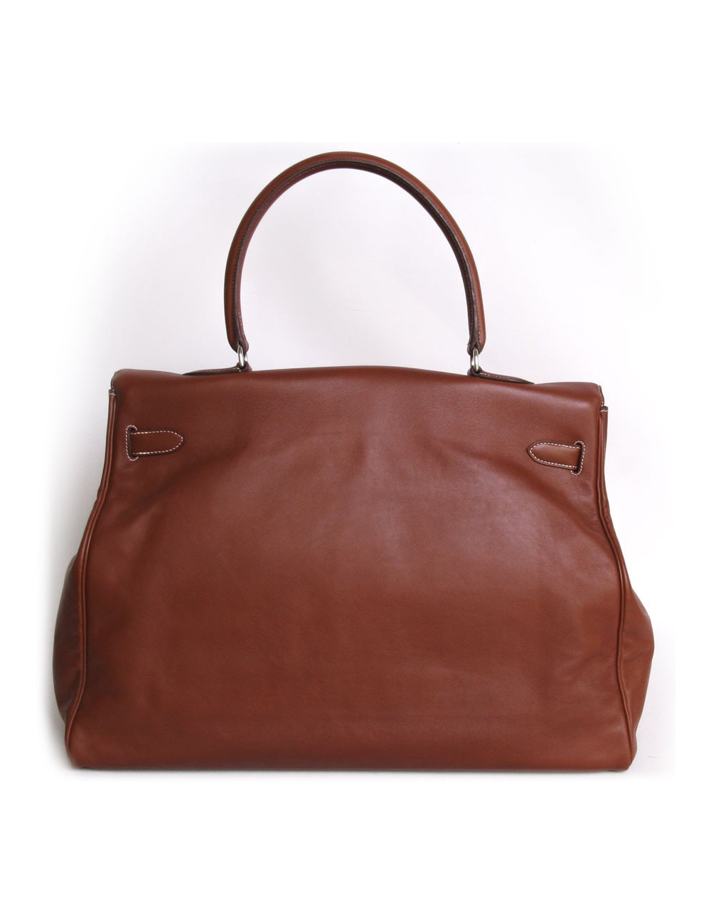 Kelly Relax HERMES leather bag smooth Fawn silkim