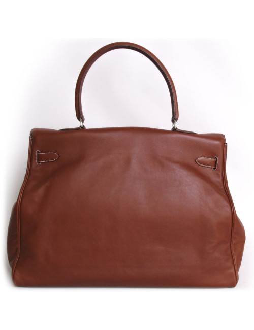 Sac Kelly Relax HERMES cuir lisse silkim fauve