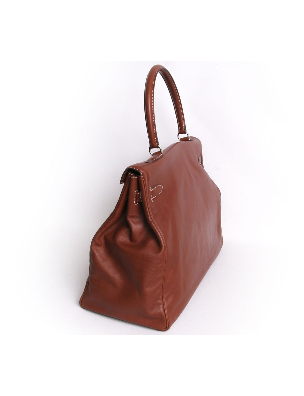 Sac Kelly Relax HERMES cuir lisse silkim fauve