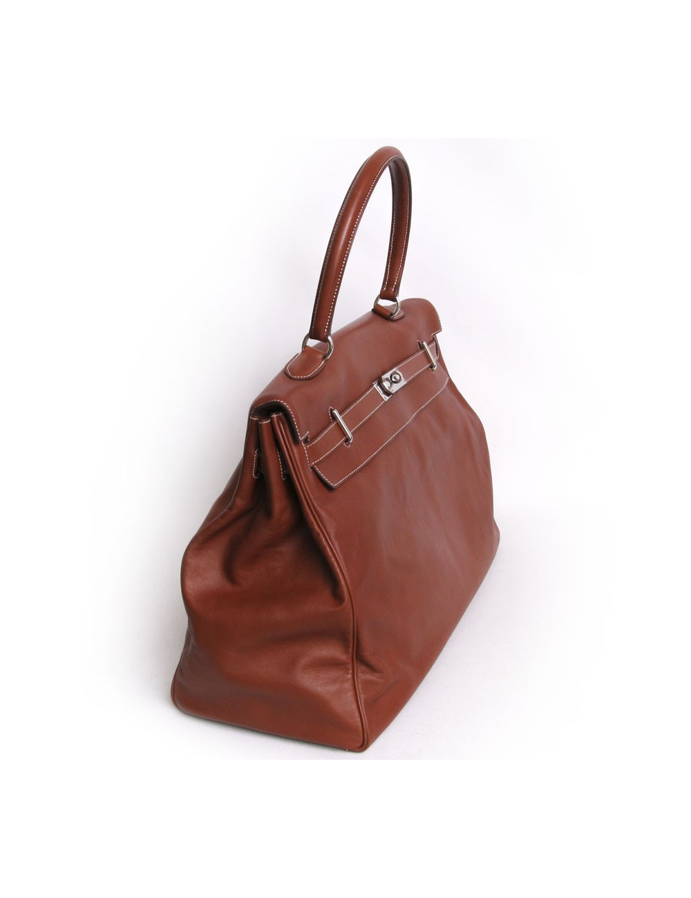 Sac Kelly Relax HERMES cuir lisse silkim fauve