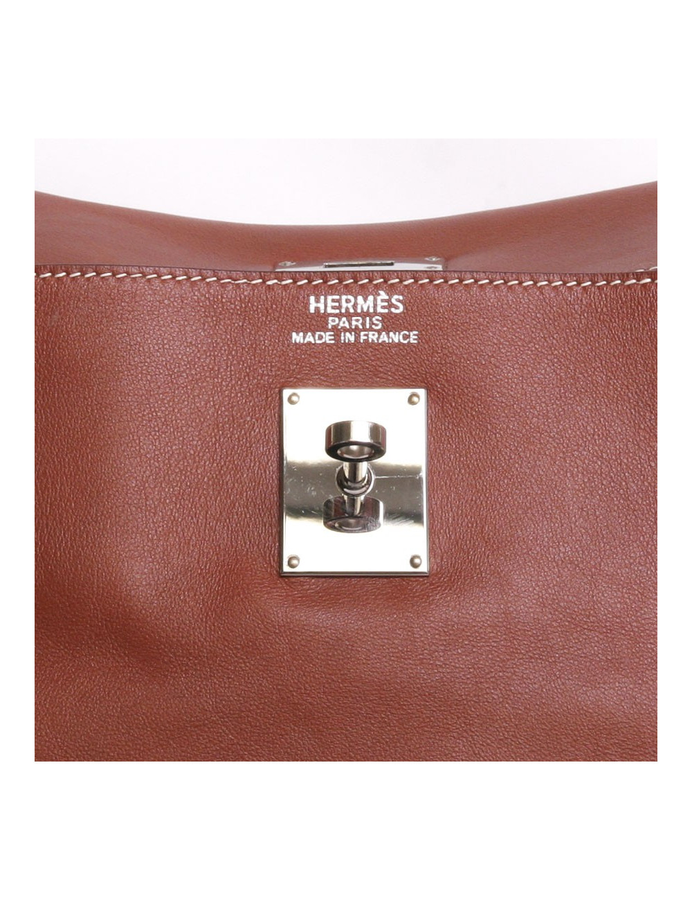 Kelly Relax HERMES leather bag smooth Fawn silkim