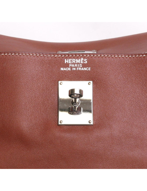 Sac Kelly Relax HERMES cuir lisse silkim fauve