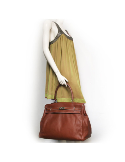 Sac Kelly Relax HERMES cuir lisse silkim fauve