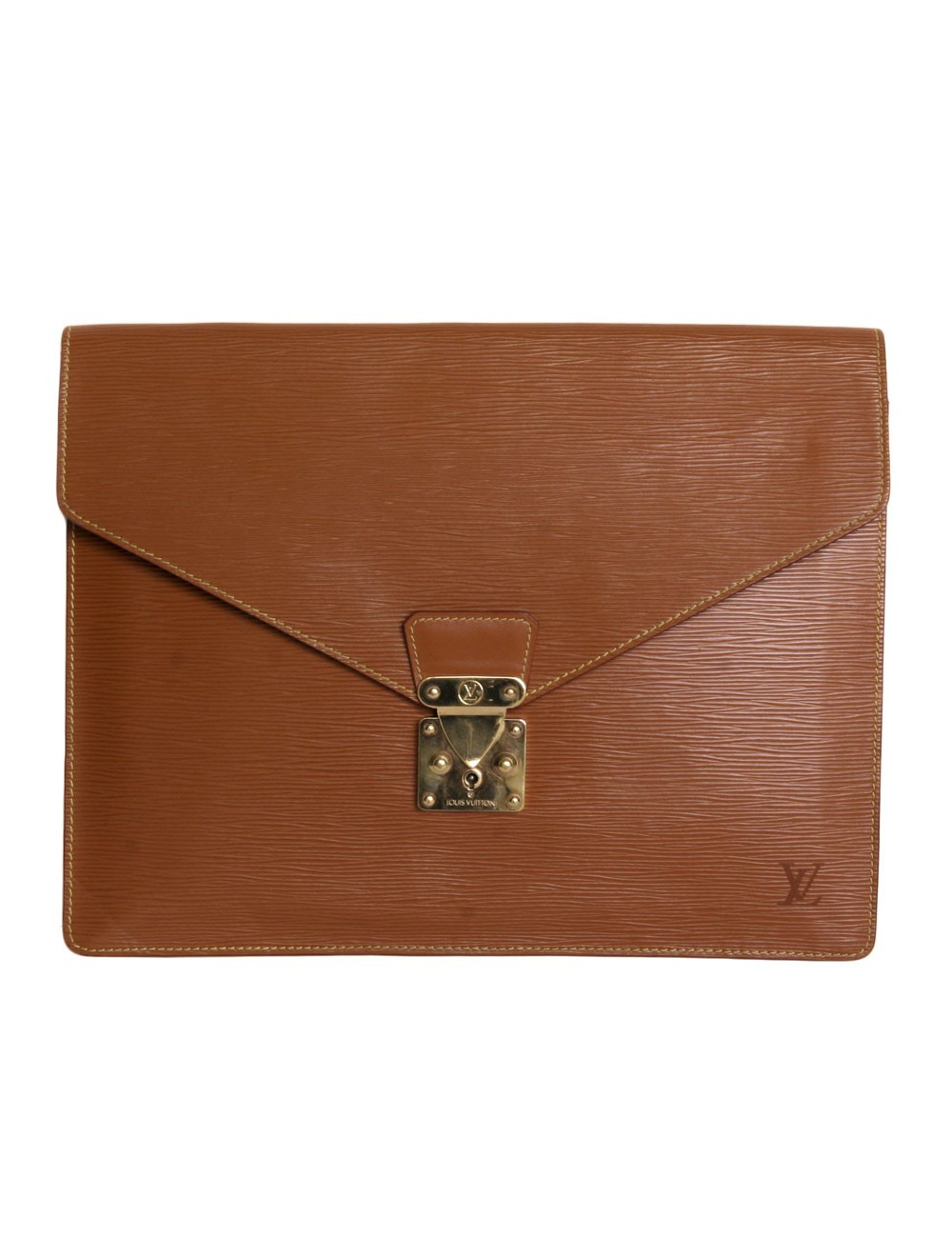 Porte documents  piqûres  sellier LOUIS VUITTON en cuir épi