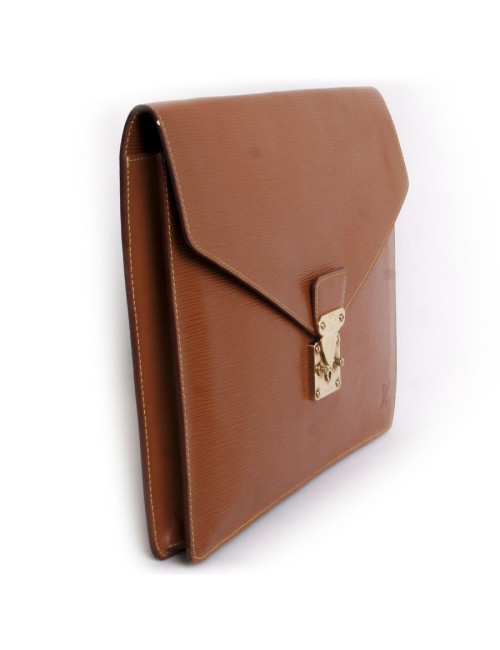 Porte documents  piqûres  sellier LOUIS VUITTON en cuir épi