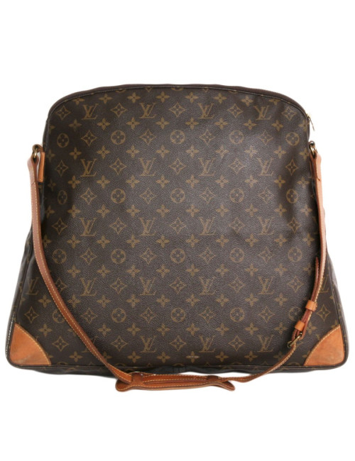 Sac de voyage besace LOUIS VUITTON en tissu enduit et cuir