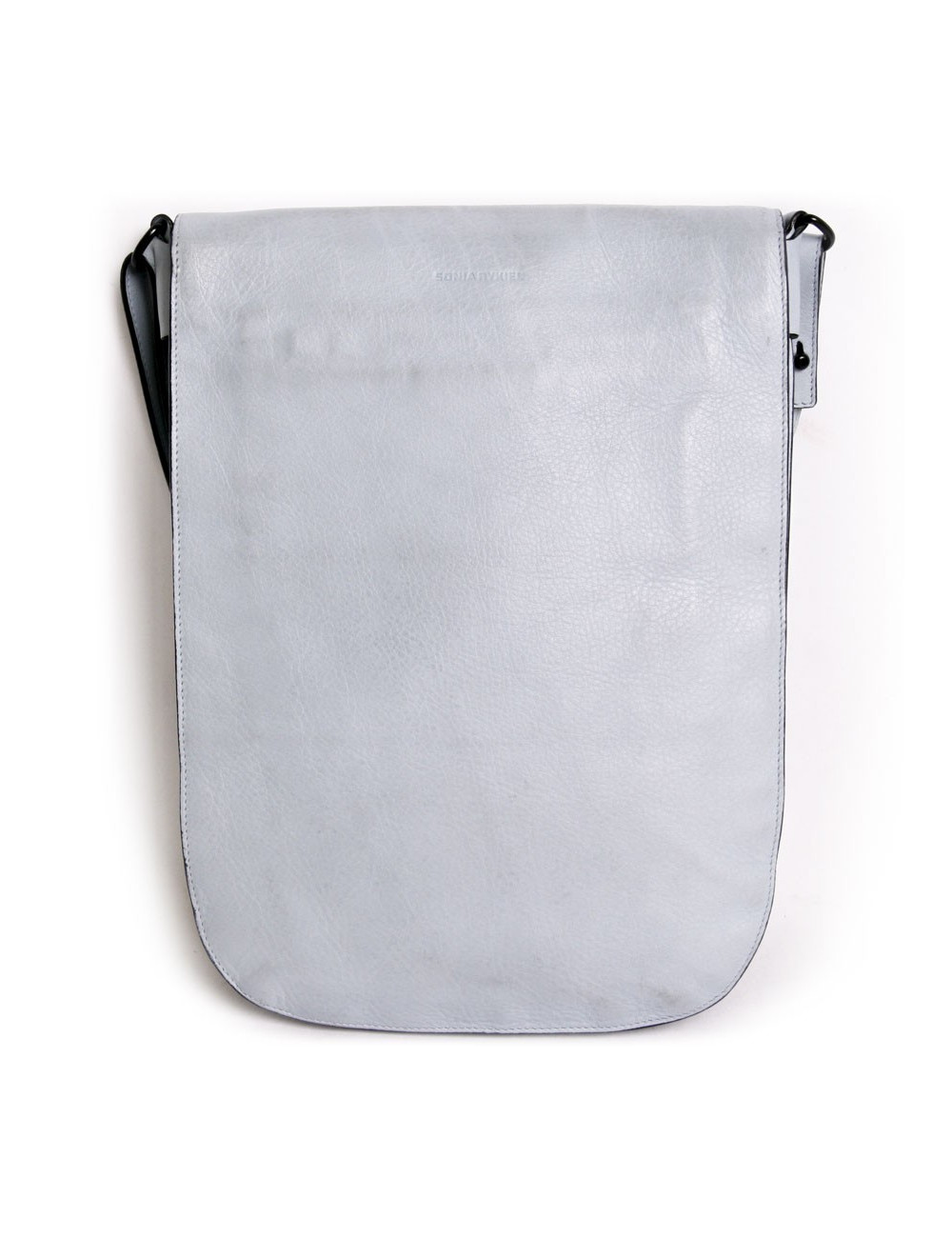 Besace SONIA RYKIEL en veau grainé bleu ciel 