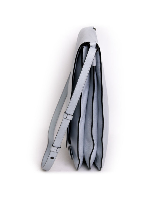 SONIA RYKIEL satchel in blue sky grained calf