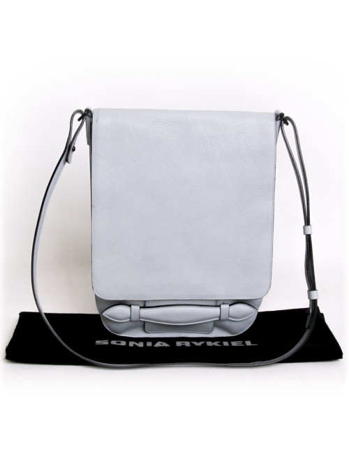 SONIA RYKIEL satchel in blue sky grained calf