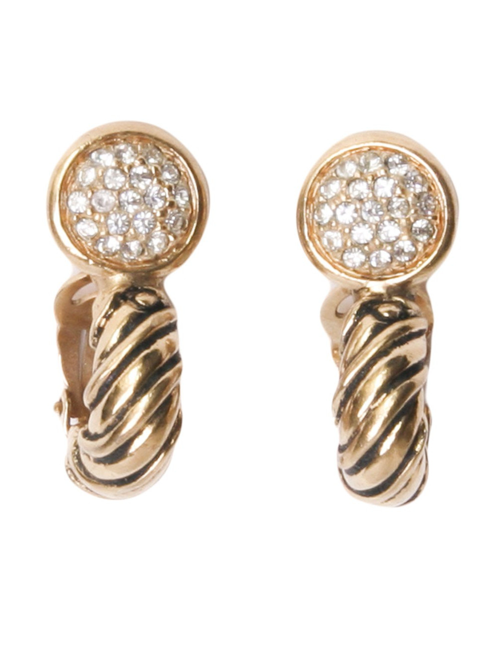 Clips d'oreille ROCHAS brillants doré vintage