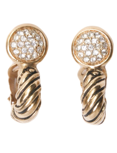 Clips d'oreille ROCHAS brillants doré vintage