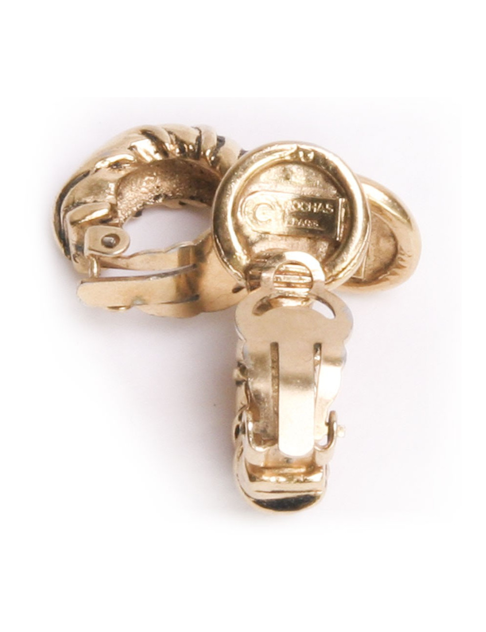 Clips d'oreille ROCHAS brillants doré vintage