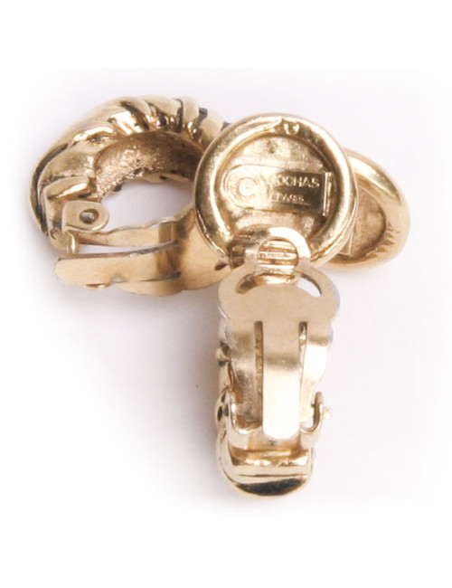 Clips d'oreille ROCHAS brillants doré vintage