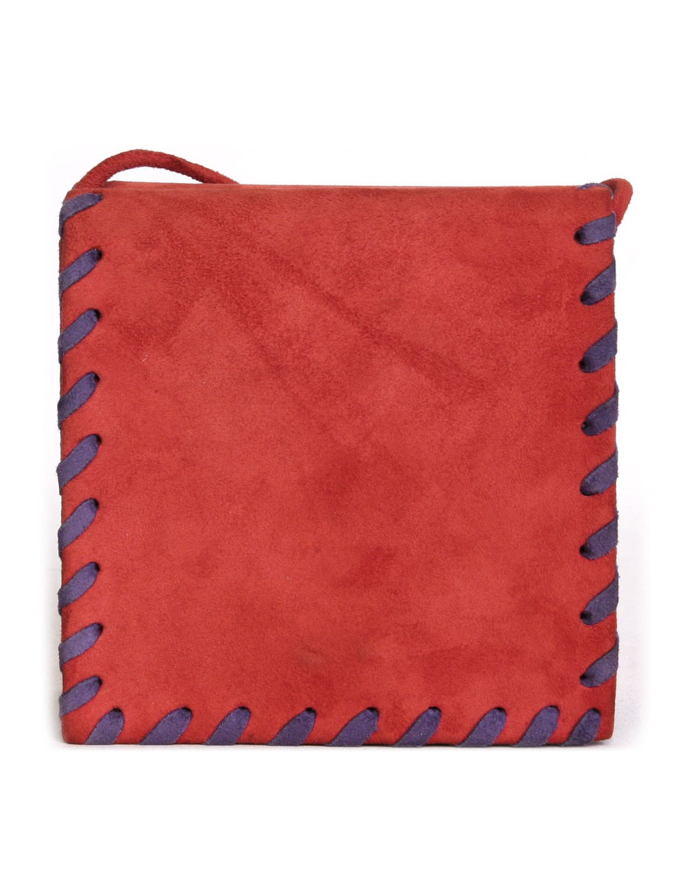 YVES SAINT LAURENT suede red and purple Vintage pouch