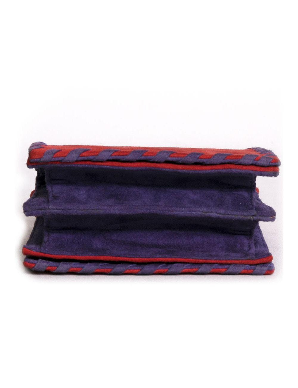 YVES SAINT LAURENT suede red and purple Vintage pouch