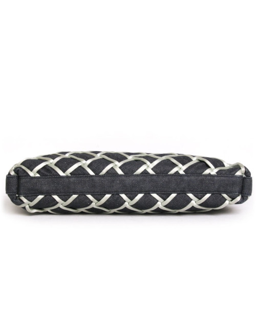 Sac cabas CHANEL en denim bleu et satin duchesse vert d'eau