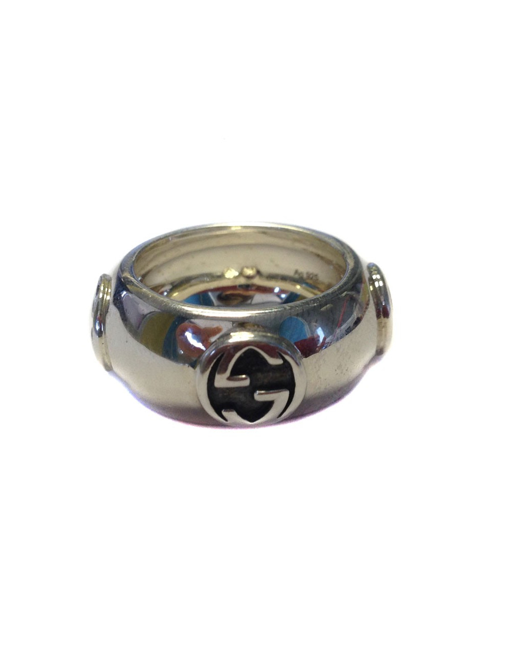 Bague GUCCI taille M en métal argenté